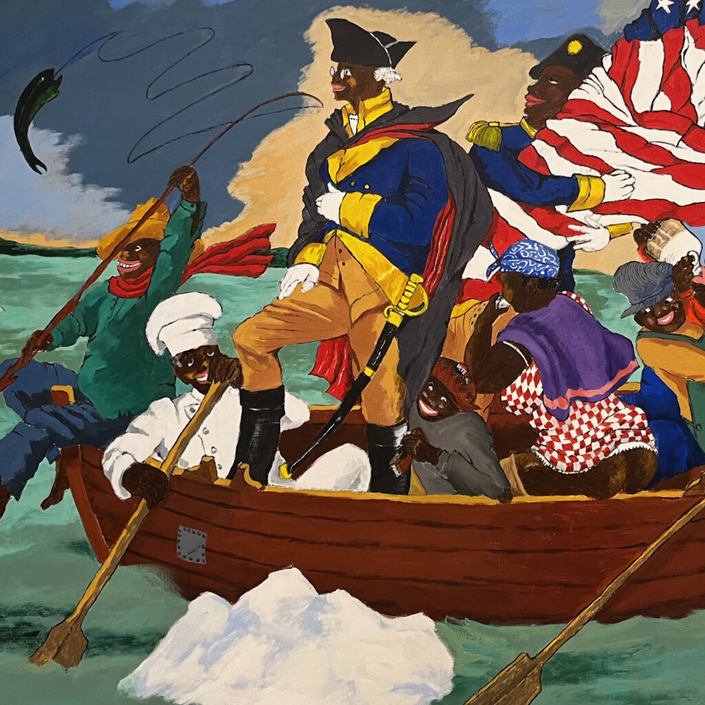 Robert Colescott, George Washington Carver The Delaware, 1851 Crossing the Delaware